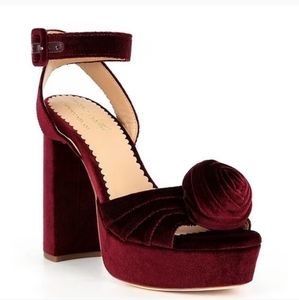 Antonio Melanix Nicola Bathie Emilia Velvet Rose Platform Dress Sandals